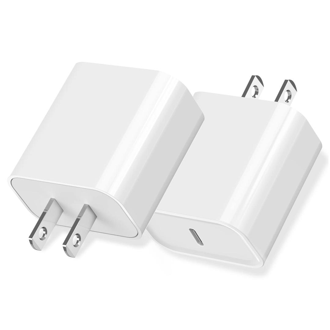 iPhone 16/15 Fast Charger Block, USB Type C Wall Charger 2Pack 20W PD Charging Brick Power Adapter Plug Box for Apple iPhone 16 Pro Max/iPhone 15 Plus/iPhone 14 Pro Max/14 Plus/13 Pro/12 Pro/Mini/iPad (White)