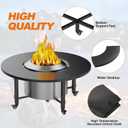 Fire Pit Surround Tabletop for Solo Stove Bonfire,Foldable Surround Table with Wheels for Safety & Easy Clean,42" Powder-Coated Steel Wood Burning Stove Surround Table Top,Accessories for Solo Stove