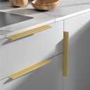 Rergy 20 Pack Gold Cabinet Pulls 6-1/4 inch Edge Finger Pull Aluminum Alloy Hardware for Dresser Drawer Handles