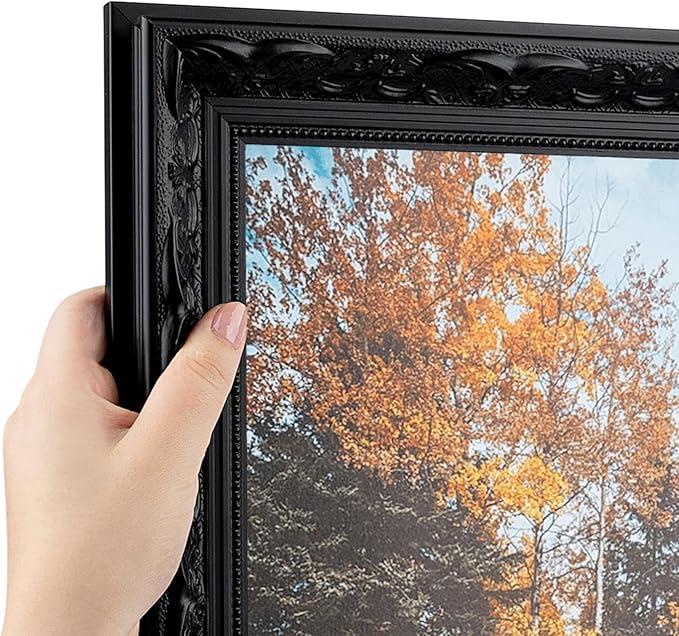 ArtToFrames 16x20 Inch Black Picture Frame, This 1.75 Inch Custom Wood Poster Frame is Matte Black - Comes with 060 Plexi Glass and Corrugated Backing (WOM5113-16x20)