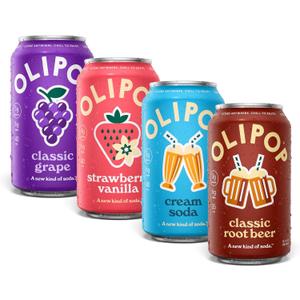 OLIPOP Prebiotic Soda Pop, Favorites Variety, Pantry Pack Packed with Prebiotics, Fiber, and Botanicals, Gluten Free, GMO Free, 12oz (12-Cans) (EXP 12/16/27)