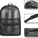 Transparent Mesh Backpacks for School Kids, Beach, Travel - Mesh See Through Backpack with Padded Straps Large