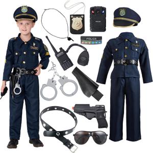 JOYIN Toy Halloween Toddler Police Costume, Police Officer Costume for Boys, Kids Cop Outfit for Halloween Pretend Roleplay (3T (3-4 yrs))