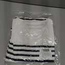 LilyCoco Womens Oversized Striped Shirt Color Block Crewneck Long Sleeve T Shirt White Large (L)