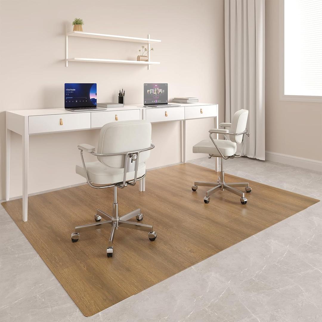 Upgraded 58"x 75" Heavy Duty Mat for Office Chair on Hardwood Floors, Non-Slip PVC Chair Mats for Hardwood Floors, Scratch-Resistant Desk Chairs Mat for Hard Floor, Under Desk Mats for Rolling Chairs
