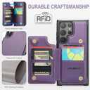 Vinich for Samsung Galaxy S24 Ultra Wallet Case with Card Holder, RFID Blocking Credit Slots Kickstand Shockproof Phone Cover Fit for Galaxy S24 Ultra 6.8" Purple