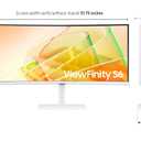 Samsung 34 ViewFinity (S65TC) Series Ultra-WQHD 1000R Curved Computer Monitor, HDR10, 100Hz, AMD FreeSync, Thunderbolt 4, Height Adjustable Stand, Built-in Speakers, Eye Care, LS34C650TANXGO, 2024