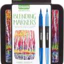 Crayola Blending Marker Kit with Decorative Case, 14 Vibrant Colors & 2 Colorless Blending Markers
