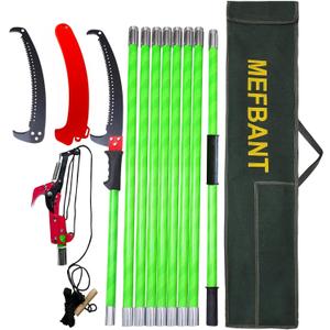 Pole Saw for Tree Trimming - 30 FT Extendable Tree Pruner, Long Handle Tree Trimmer, High Reach Branch Cutter, Heavy Duty Pole Pruning Saw, Tree Cutting Tool for Hard-to-Reach Branches