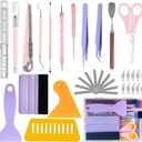 35pcs Weeding Tools for Vinyl/Heat Press, Vinyl Weeding Tools for Cricut/Silhouette/Siser/Oracal, Cute