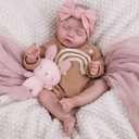 Aori 20 Inch Reborn Baby Doll - Hyper Realistic Lifelike Newborn Sleeping Girl with Rainbow Outfit, Soft Weighted Body Baby Doll for Girls Age 3 for Christmas, Birthday