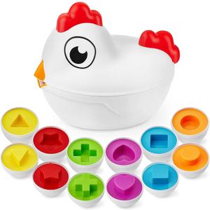 Egg Toy Set Matching Eggs for Toddlers 1-3  x6 Toy Eggs Play Eggs That Crack Open | Great Montessori Easter Gift