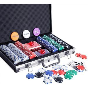 Poker Chip Set - 300PCS Poker Chips with Aluminum Case, 11.5 Gram Chips for Texas Holdem Blackjack