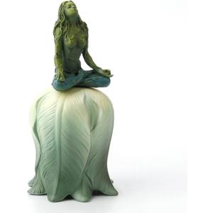 Veronese Design 5 3/4" Mother Earth Gaia Sitting Meditation Pose Flower Bell Resin Figurine