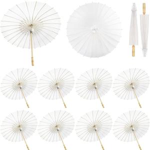 HOOMUU 12 Pcs Parasol Umbrella 33 Inches Paper Umbrellas for Wedding Chinese Japanese Umbrellas DIY Oiled Painting Craft Decorative for Party Decor Outdoor Photography Props
