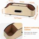 Car Rear Backseat Extra Multifunctional Drink Cup Holder Organizers With Tissue Storage Box Organizer & Hooks For Car Seat Back, Beige