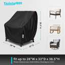Outdoor Swivel Rocking Chair Covers, 2 Pack, Patio Chair Covers with Air Vents & Wind Straps, Fit up to 28" W x 33"D x 38.5"H, Black