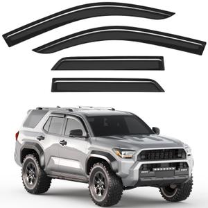 Tape-on Rain Guards Fit for Toyota 4Runner 2025 2026, Extra Durable Window Visors Vent Visors Vent Shades Wind Deflector Dark Smoke Car Tape-on with Thicker 4PCS