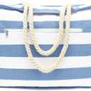 Large Canvas Beach Bag for Women, Beach Bags Waterproof Sandproof with Zipper & Wet Bag Cruise Essentials