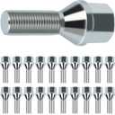 SCITOO M12x1.25 Wheel Lug Bolt 12x1.25 Lug Nut Bolts 20 Pcs Silver Shank Length 28mm Compatible for Jeep Compass for Renegade for Cherokee, for Fiat, for Chrysler 200, for Dodge Dart