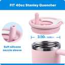 40 oz Tumbler Flip Straw Lid Replacement for Stanley Quencher, 2PCS Spill Proof Tumbler 40oz Replacement Lid for Stanley Cup(Pink 2 Pack)