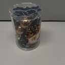 DecorbyHannah Mini Christmas Tree Ornaments, 25ct 1.57inches Blue Gold Christmas Ball Ornaments for Tree Decorations, Small Clear Shatterproof Plastic Hanging Balls Bulk for Xmas, Party, Wedding