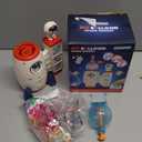 DIY Balloon Space Rocket with Pump, Fun Balloon Animal Craft Kit for Kids Ages 3+, Creative Sticky Balloons Monster Pals, STEM Toy, Ideal Birthday or Holiday Gift for Boys & Girls (White)