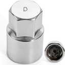 D-Type Wheel Locking Nut Remover Tool Compatible with Lexus Toyota Anti-Theft Lug Nut Key Heavy-Duty Steel Socket for Secure Hub Installation Removal Silver Finish Replacement D-Type Wheel Lock Key