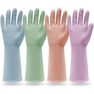 JiedHiur 4Pairs Rubber Cleaning Gloves, Dishwashing Kitchen Gloves for Momen and Men, for Washing Dishes, Bathroom, Sink Set of 2