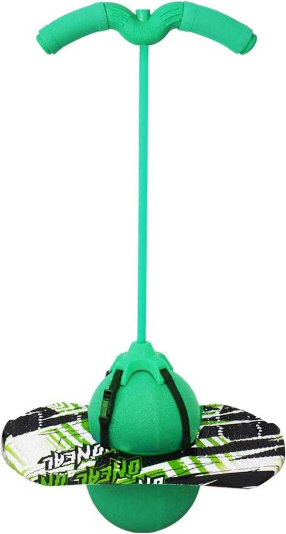 Pogo Ball with Handle, Pogo Stick Pogo Jumper for Kids Ages 6 & Up and Adults, Great Gifts for Boys and Girls, with Pump and Strong Grip Deck (Green1)