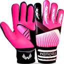 Soccer Goalie Gloves for Kids Youth Junior Boys 4mm Anti Slip Strong Grips Palm Football Goalkeeper Gloves (Size 5 suitable for 9 to 12 years old, Pink)