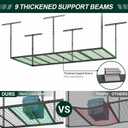 4x8 FT Overhead Garage Storage Rack, 26"-40" Height Adjustable Heavy Duty Garage Ceiling Storage Rack, 750LBS Capacity Metal Hanging Organizer System for Garage