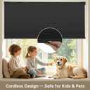 Changshade No Drill No Tools Blackout Cellular Shades,Cordless Blinds for Indoor Windows,Room Darkening Window Shades Honeycomb Blinds for Bedroom,Office,Home,28" w x 48" h,Black