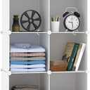 AWTATOS Cube Storage Organizer, Storage Cubes Shelves Bookshelf, 6 Cube Closet Organizers and Storage, DIY Stackable Plastic Clothes Organizer Shelving for Bedroom, Home, White