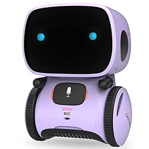 GILOBABY Interactive Talking Robot for Girls, Smart Toy with Touch Sensor & Voice Control, Record & Repeat Mode, Dancing, Singing, Educational Gift for 3 4 5 6 7 Year Old Kids (Purple)