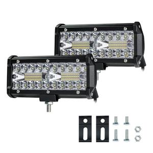 4WDKING 7 Inch LED Light Bar, 2PCS 240W 24,000LM Offroad Fog Light Driving Light Pods with Spot Flood Combo Beam, Waterproof Led Work Lights Compatible for Jeep Pickup Truck Trailer ATV UTV