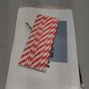 ALINK 100 Red Straws, Biodegradable Red and White Striped Paper Straws for Party, Events, Crafts, Brithday, Baby Bridal Shower, Christmas Decoration Supplies