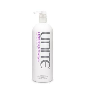 UNITE Hair - LAZER Straight Shampoo  Sulfate-Free Shampoo for Thick, Coarse & Unruly Hair  Cleanses, Tames Frizz, Softens, and Adds Shine  Paraben-Free, Color-Safe, Vegan Formula, 33 Fl Oz