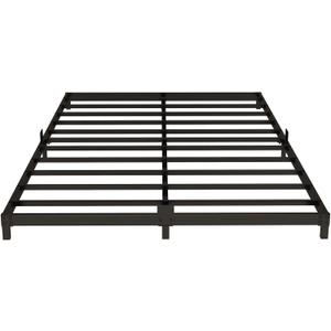 3 Inch Bed Frame Queen Size Low Profile, Metal Platform Low Bed Frame, Heavy Duty Support Low Profile Bed Frame, No Box Spring Needed, Noise Free, Easy Assembly, Prevent Mattress From Sliding