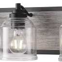 Vanity Lights for Bathroom Large 23", Farmhouse Rustic Vanity Light with Bubble Glass Shades, Gray 3 Light Bathroom Lighting Fixtures Over Mirror, Bath Wall Sconce Home Decor