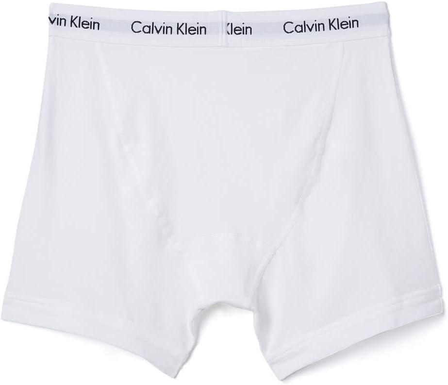 Calvin Klein Men's Underwear Cotton Stretch 3 Pack Boxer Briefs, White, Large