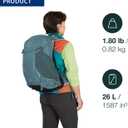 Osprey Hikelite 26L Durable Hiking Backpack - Travel Daypack with Rain Cover for Men and Women, Raven Black