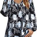 Womens Long Sleeve Shirts Plus Size Tops V Neck Tunic Tops Blouse Dressy Causal T-Shirts Pleated Shirts (Black, S)