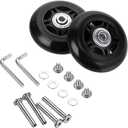 OwnMy 80mm x 24mm Luggage Suitcase Replacement Wheels, Rubber Swivel Caster Wheels Bearings Repair Kits, A Set of 2