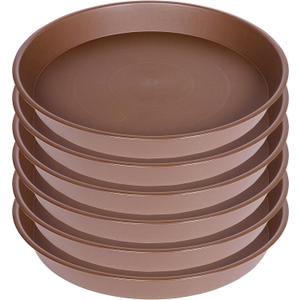 6 Pack of 12 inch Plant Saucer, Heavy Duty Plastic Plant Saucer 12 inch Round, Plant Tray for Pots, Flower Plant Saucers for Indoors, Plant Trays for Planter 10"/11"/12" (12", Chocolate)