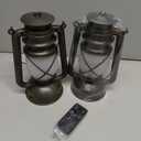 Outdoor Lanterns Waterproof Hanging Vintage LED Camping Lamps with Dancing Flame Non-Solar Remote Control Light Landscape Decor for Table Patio Garden Yard Pathway Porch 2Pack (3AA Batteries Power)