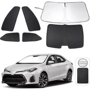 TINGLU Window Shades for Toyota Corolla 2014-2019 6PCS Accessories Car Side Full Windows Windshield Sun Shade Sun UV Rays & Privacy Protection for Camping Napping Relaxing