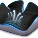 Seat Cushion for Relief Sciatica - Memory Foam Cushion for Office Chair, Hip & Coccyx Pain Relief for Long Sitting,2025 Upgraded X-Large Seat Pillow for Soft Support,for Game Chair/Wheelchair, 20.2*17.3*6.2