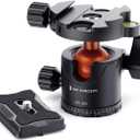 K&F Concept Professional 28mm Metal Tripod Ball Head 360 Degree Rotating Panoramic with 1/4 inch Quick Release Plate Bubble Level for Tripod Monopod Slider Camera Camcorder up to 22 pounds