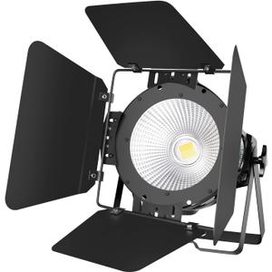 BETOPPER White Stage Par Lights w/Barndoor Professional 100W COB Spotlight Bright DJ Light Strobe Lighting for Church,Parties,Wedding,Therter,Live Events,Stage etc. (1)